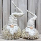 Off White Charming Handcrafted Christmas Gnome - Nordic Tomte Plush Figurine for Holiday Decor(14*14*48cm) - 45-Degree Angle
