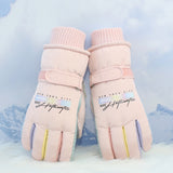 Pink Women's Warm Winter Ski Gloves - Waterproof & Windproof Touchscreen Gloves for Snow Sports