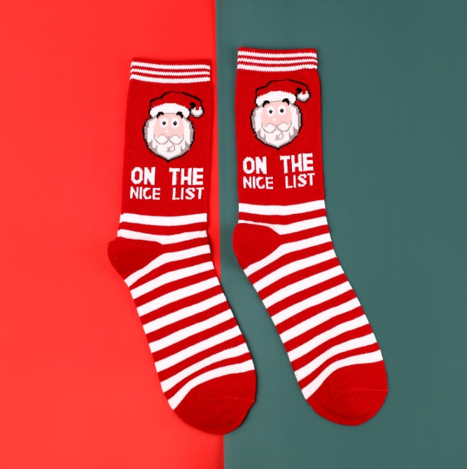 2-piece Santa-style socks for festive fun