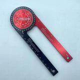 Red Precision 360-Degree Miter Saw Protractor - Aluminum Alloy Angle Finder for Woodworking & Carpentry