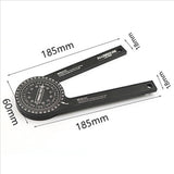 Red Precision 360-Degree Miter Saw Protractor - Aluminum Alloy Angle Finder for Woodworking & Carpentry - Top-Down View