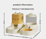 Yellow Automatic Pet Feeder and Water Dispenser Set - Large Capacity Gravity Food & Water Combo for Cats & Dogs - Front View