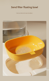 Yellow Automatic Pet Feeder and Water Dispenser Set - Large Capacity Gravity Food & Water Combo for Cats & Dogs - 45-Degree Angle