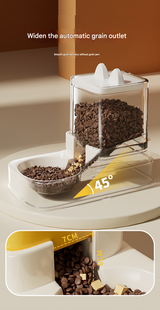 Blue Automatic Pet Feeder and Water Dispenser Set - Large Capacity Gravity Food & Water Combo for Cats & Dogs - Top-Down View