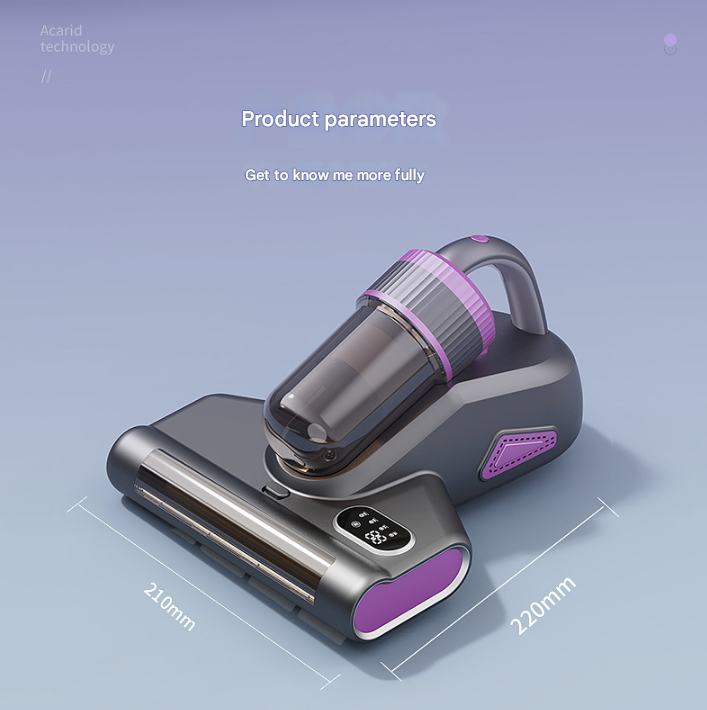 Purple Advanced Cordless UV-C Dust Mite Vacuum - Handheld Cleaner with Hot Air, Pulsating Pads & LED Display, image 5