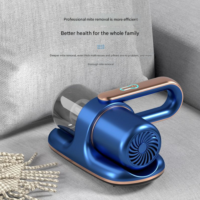 Grey Powerful Cordless UV-C Dust Mite Vacuum - 13000Pa Handheld Cleaner with HEPA Filtration