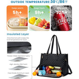 Off White Insulated Lunch Bag and Laptop Cooler - Perfect for Keeping Food Fresh - Front View