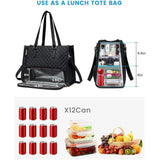 Off White Insulated Lunch Bag and Laptop Cooler - Perfect for Keeping Food Fresh - Top-Down View