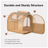 Brown Expandable Breathable Outdoor Portable Large Space Cat Backpack - Pet Carrier for Cats and Dogs - Front View