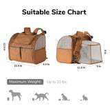 Brown Expandable Breathable Outdoor Portable Large Space Cat Backpack - Pet Carrier for Cats and Dogs - Side View