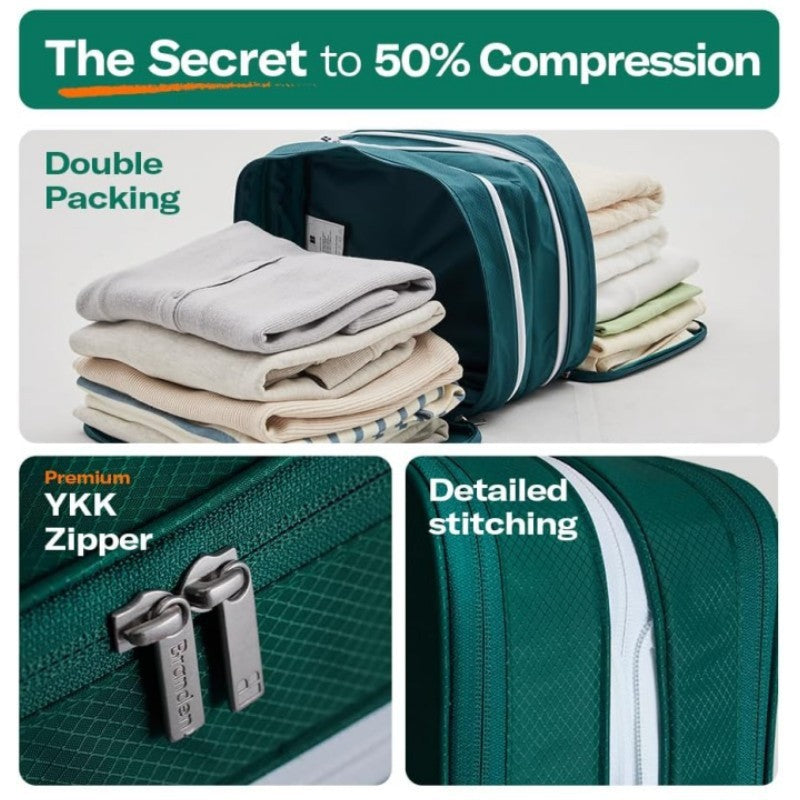 Black Durable Double-Zipper Expandable Water-Resistant Thick and Thin Clothing Storage Bag - Size 40*30*15CM