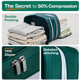 Beige Durable Double-Zipper Expandable Water-Resistant Thick and Thin Clothing Storage Bag - Size 40*30*15CM - Front View