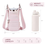 Pink Women's Crossbody Water Bottle Bag-Perfect for Hiking and Cycling - Front View