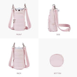 Pink Women's Crossbody Water Bottle Bag-Perfect for Hiking and Cycling - Side View