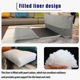 Grey New Fashion Velvet Recliner Headrest with Anti-Slip Base - Adjustable Neck Support Car Pillow - Top-Down View