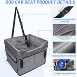 Grey Car Pet Pad - Portable Dog Booster Seat for Safe and Comfortable Travel - Front View