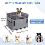 Grey Car Pet Pad - Portable Dog Booster Seat for Safe and Comfortable Travel - 45-Degree Angle