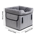 Grey Car Pet Pad - Portable Dog Booster Seat for Safe and Comfortable Travel - Close-Up Angle
