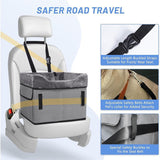 Black Car Pet Pad - Portable Dog Booster Seat for Safe and Comfortable Travel - Front View