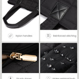 Khaki New Large Capacity Tote Bag - Fashionable Quilted Women's Shoulder Bag and Laptop Bag - Front View