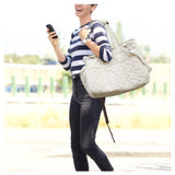 Beige Fashionable Pet Carrier Bag - Stylish Handbag for Cats and Small Dogs - Top-Down View