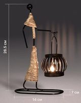 Creative Iron Girl Candle Holder for Nordic Restaurant Table Decorations and Bar Counter Accessories(Style A) - Front View