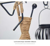 Creative Iron Girl Candle Holder for Nordic Restaurant Table Decorations and Bar Counter Accessories(Style G) - Top-Down View