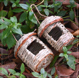 3-Piece Handcrafted Natural Grass Bird Nest - Eco-Friendly Pet Garden Decor(13*8cm) - Top-Down View
