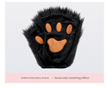 White Halloween Furry Fox Costume Set - Plush Mask, Ears Headband, Tail, and Paws for Cosplay - Top-Down View