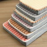 2-Piece Grey Sponge large pet bed - plush dog mat, detachable, washable, anti-slip base(50*40*8cm) - Top-Down View