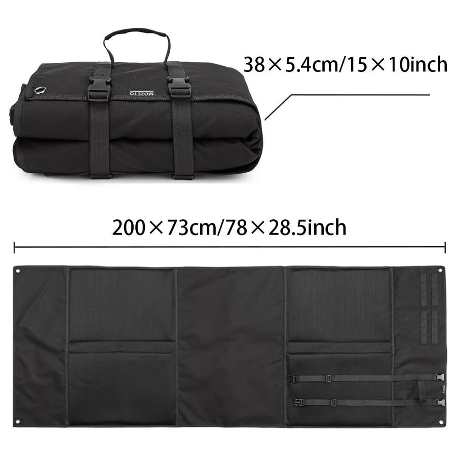 Portable Tactical Shooting Mat, Roll-Up Oxford Fabric, 200cm x 73cm, Black