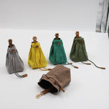 2-PCS Grey Clip-On Canvas Dog Treat Pouch - Portable Drawstring Bag for Training & Walks - Front View