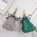 2-PCS Brown Clip-On Canvas Dog Treat Pouch - Portable Drawstring Bag for Training & Walks - 45-Degree Angle