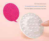 Deep red Portable Dog Paw Cleaner Cup - Semi-Automatic 360-degree Rotating Foot Washer with Soft Silicone Bristles - Top-Down View