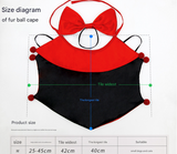 Purpie Regal Vampire Pet Cape | Halloween & Christmas Costume Cloak with Bow & Pom-Poms for Dogs and Cats(Size M) - Side View