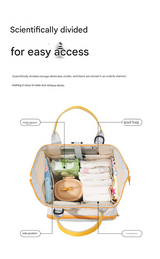Beige Versatile 3-in-1 Nappy Bag | Convertible Backpack, Tote & Crossbody with Insulated Pockets - Side View