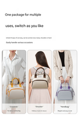 Beige Versatile 3-in-1 Nappy Bag | Convertible Backpack, Tote & Crossbody with Insulated Pockets - Rear View