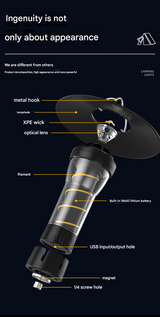 Vintage Lighthouse LED Camping Lantern | 5-Mode Rechargeable Light with Tripod - 45-Degree Angle