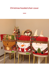 Festive Christmas Dining Chair Covers | Santa, Snowman & Reindeer Character Slipcovers - Front View