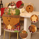 Festive Christmas Dining Chair Covers | Santa, Snowman & Reindeer Character Slipcovers - Top-Down View