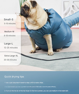 Portable Pet Grooming Dryer Bag - Hands-Free Quick-Drying Coat for Dogs & Cats After Bath(Size S) - Front View