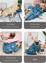 Portable Pet Grooming Dryer Bag - Hands-Free Quick-Drying Coat for Dogs & Cats After Bath(Size XL) - Top-Down View