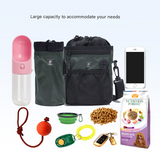 Multi-Functional Dog Training Pouch - Hands-Free Treat & Kibble Bag with Poop Bag Dispenser - Front View