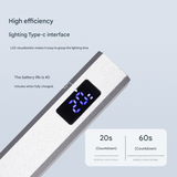 Silver Handheld UV LED Nail Curing Pen - Portable USB-C Rechargeable Light for Fast-Drying Gel Polish & Nail Art - Front View