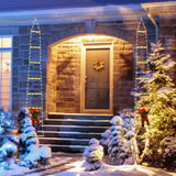 Festive Climbing Santa LED Ladder Light - USB Powered Outdoor Christmas Hanging Decoration with Remote(3m) - Side View