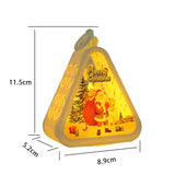 White Santa Claus Charming Christmas Scene Mini Lanterns (Set of 3) - Battery Operated LED Lights for a Cozy Holiday Glow - Front View