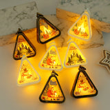 White Santa Claus Charming Christmas Scene Mini Lanterns (Set of 3) - Battery Operated LED Lights for a Cozy Holiday Glow - Top-Down View