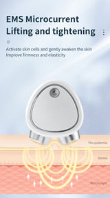 White EMS Microcurrent Facial Lifting Massager - Skin Tightening & Sculpting Beauty Tool - Top-Down View