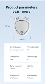 White EMS Microcurrent Facial Lifting Massager - Skin Tightening & Sculpting Beauty Tool - Rear View
