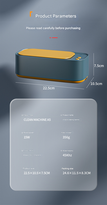 Pink Portable Ultrasonic Cleaner - 45kHz Professional High-Frequency Cleaning Machine for Jewellery, Glasses, Watches, and Makeup Brushes